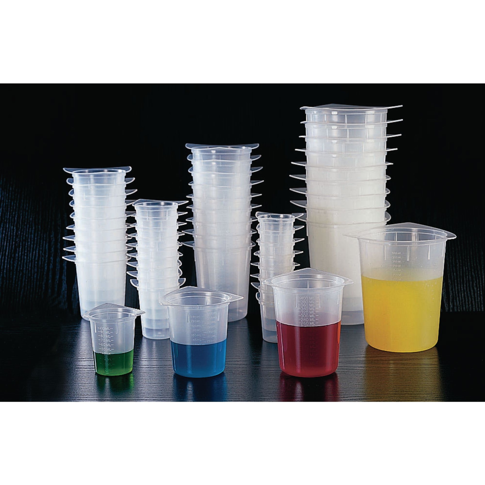 Tri-Pour Polypropylene Graduated Beakers - 100mL Capacity x 10mL Graduation - pack of 25