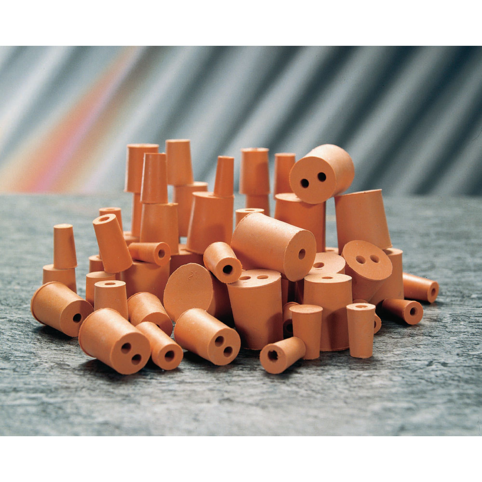 Red Rubber Stoppers One Hole 17mm Pack of 10 B8A82879 Philip Harris