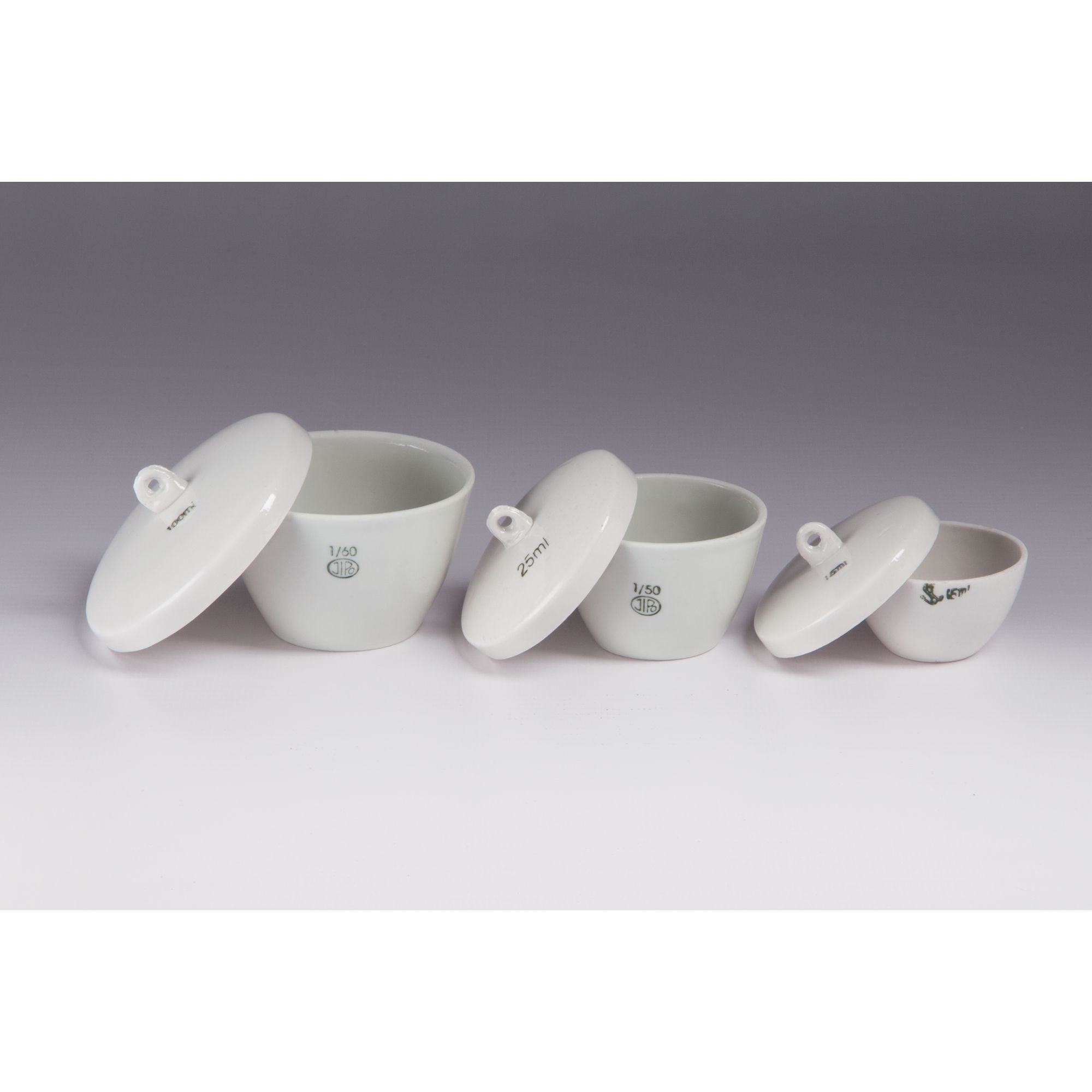 Squat Form Porcelain Crucibles 15cm3 P36