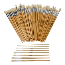 Classmates Long Round Paint Brushes - Assorted Sizes - Pack of 200