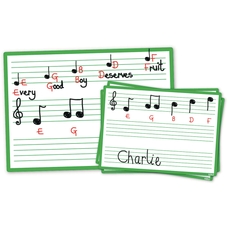 Music Dry-Wipe Boards - A4 - Pack of 30