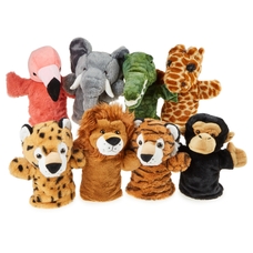 Wild Animal Puppets - Pack of 8