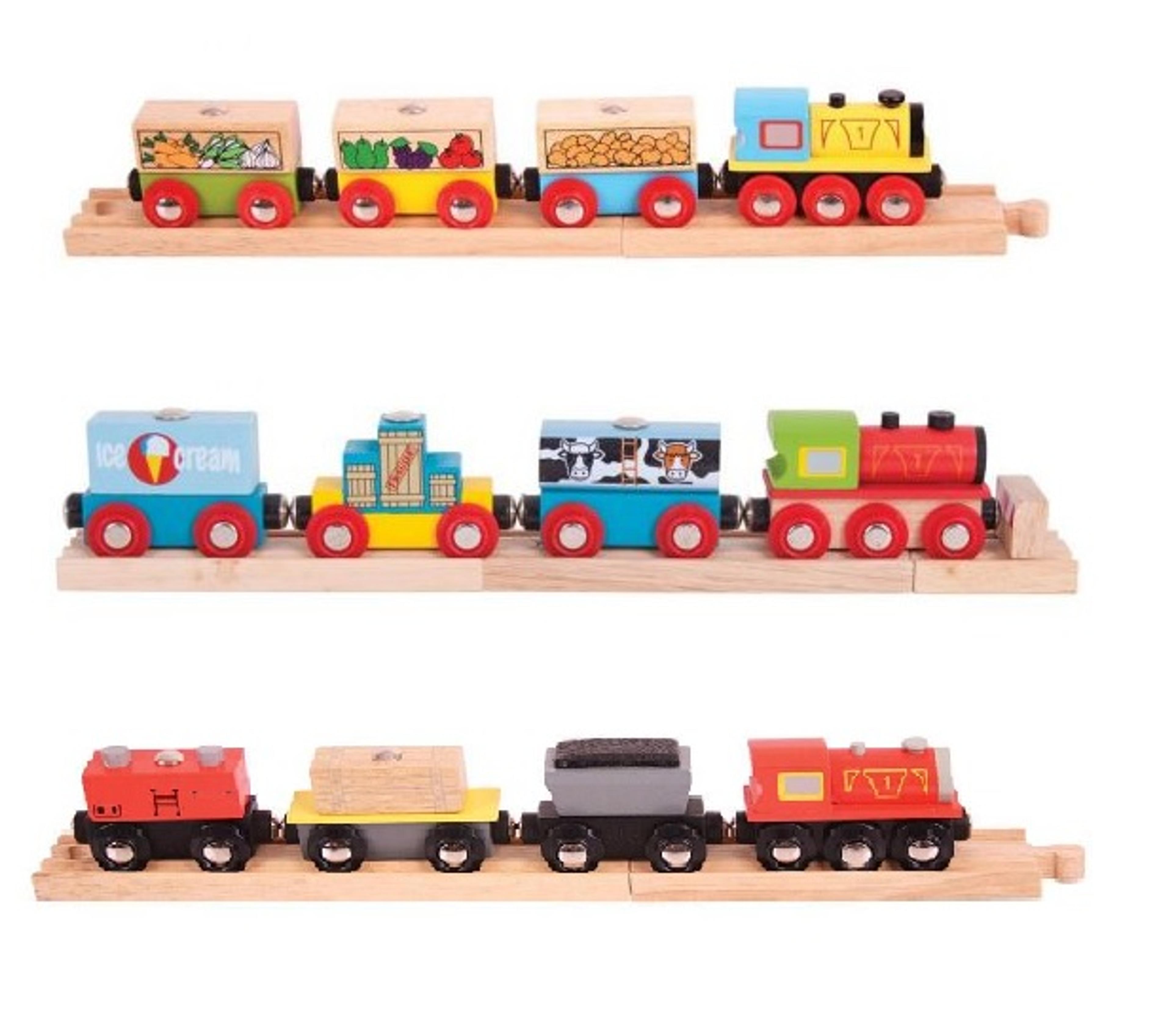 BIGJIGS Toys Transportation Trains - Pack of 3