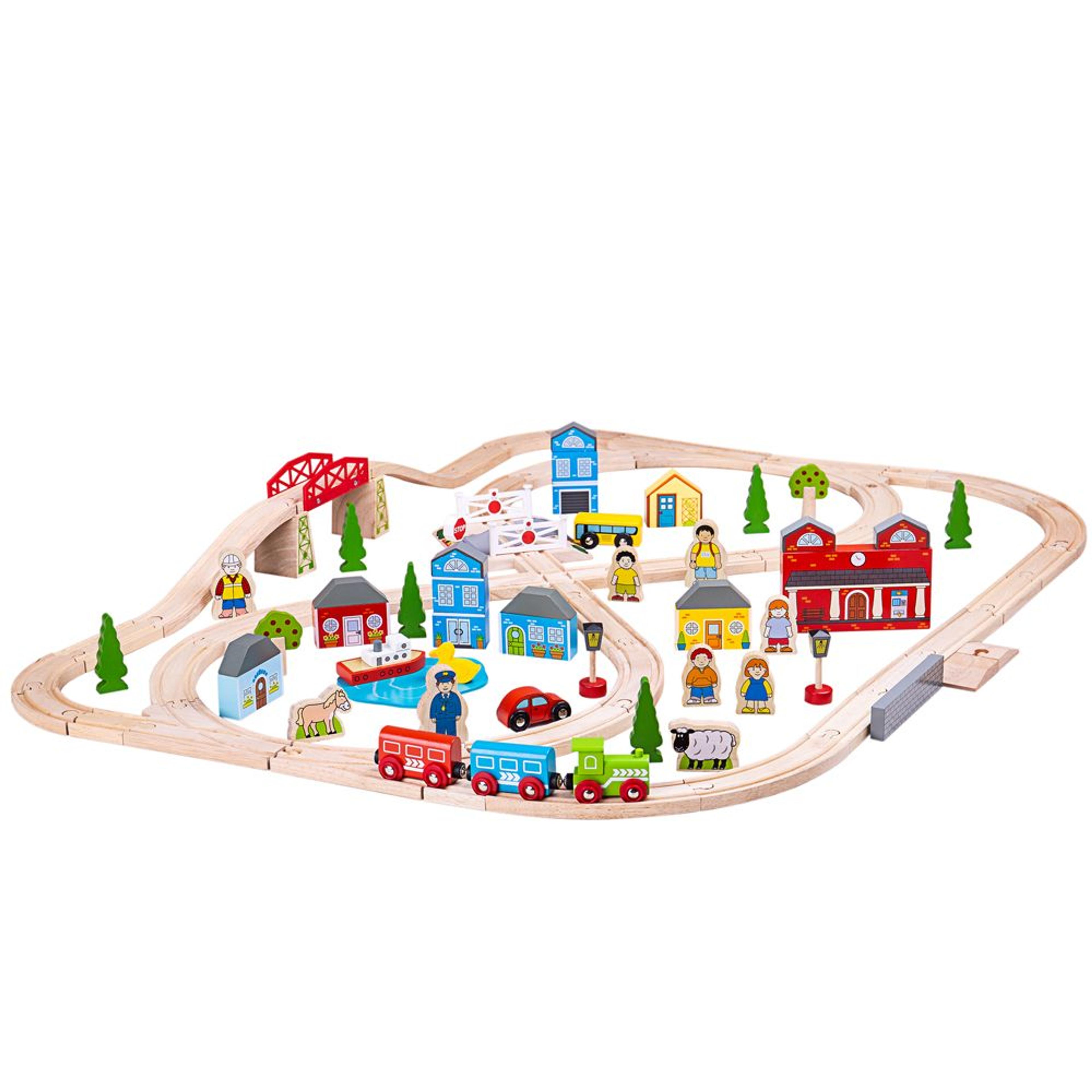 BIGJIGS Toys Town and Country Train Set