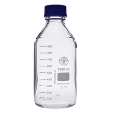 Simax Screw Top Reagent Bottle - Clear Glass, Blue Cap - 1000ml