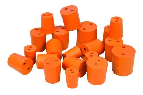 Stoppers Rubber Two Hole Bottom Dia 21mm