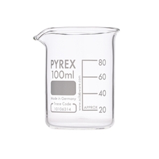 Pyrex® Glass Beaker, Squat Form: 100ml - Pack of 10