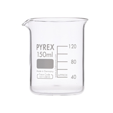 Pyrex® Glass Beaker, Squat Form: 150ml - Pack of 10