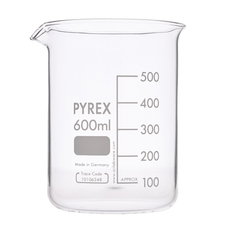 Pyrex® Glass Beaker, Squat Form: 600ml - Pack of 10