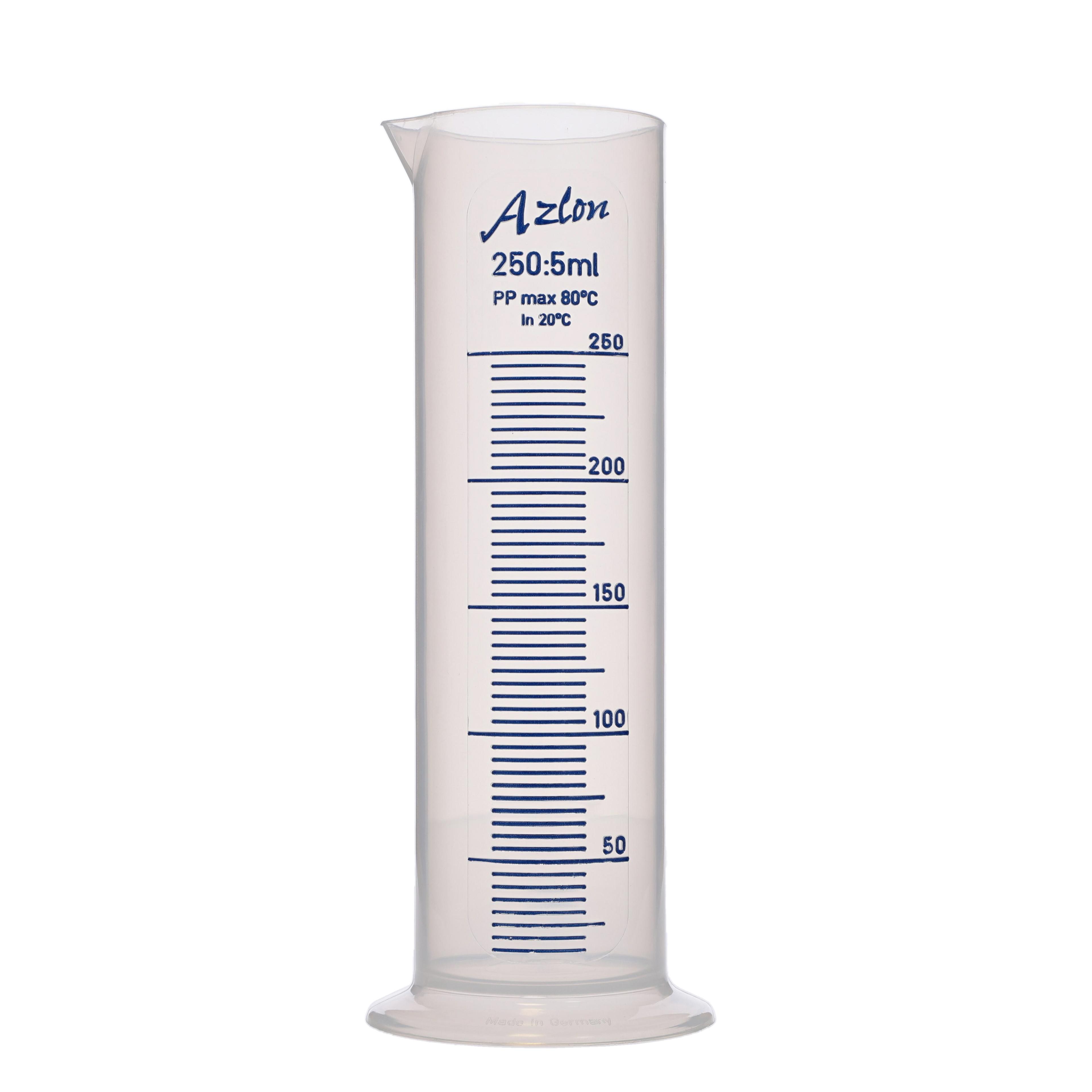 AZLON Measuring Cylinder - Squat Form - 250ml