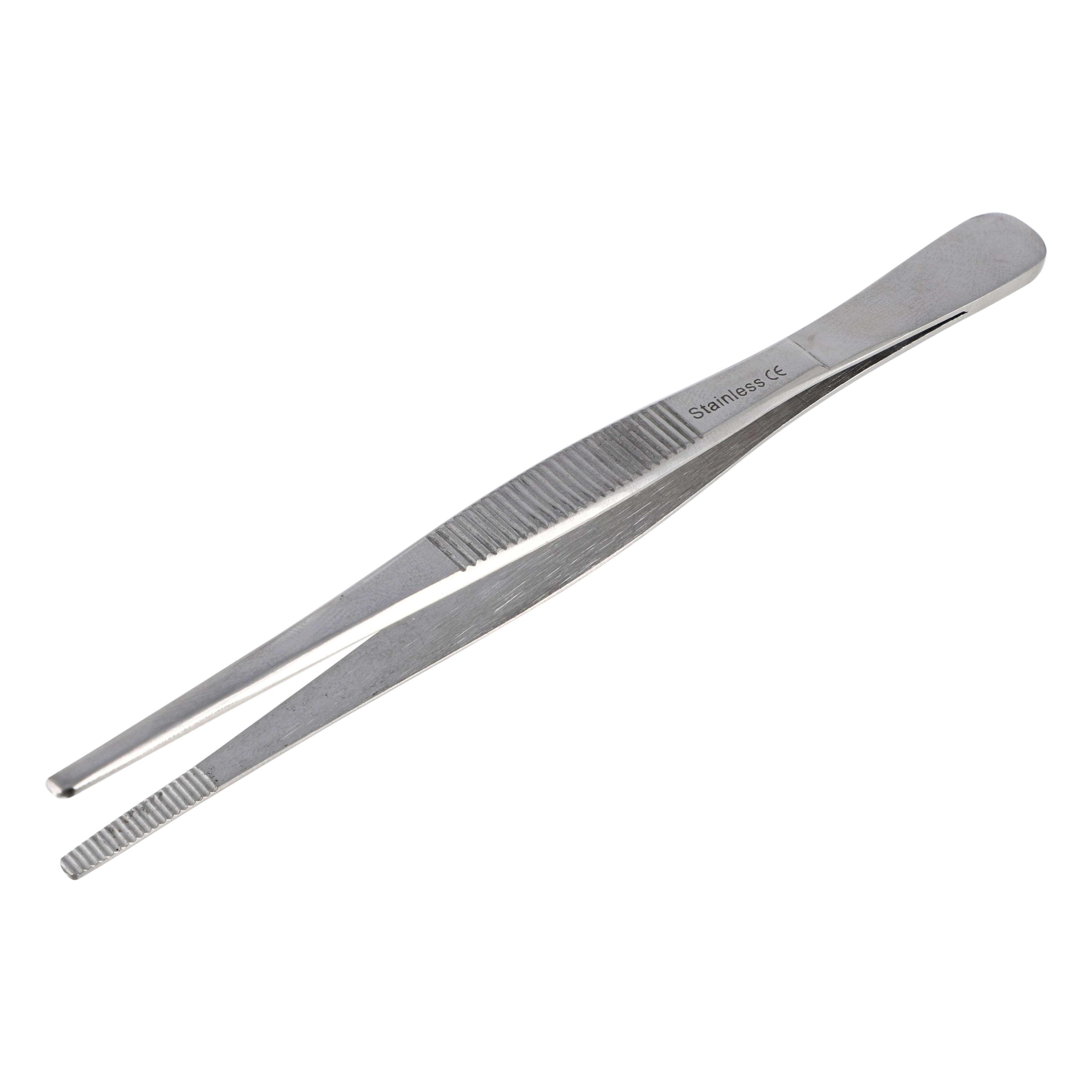Forceps Blunt Ends Stainless Steel 130mm