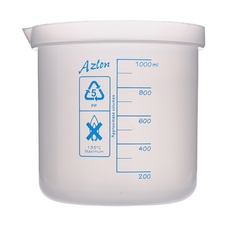 Azlon® Plastic Graduated Beaker: 1000ml - Pack of 5