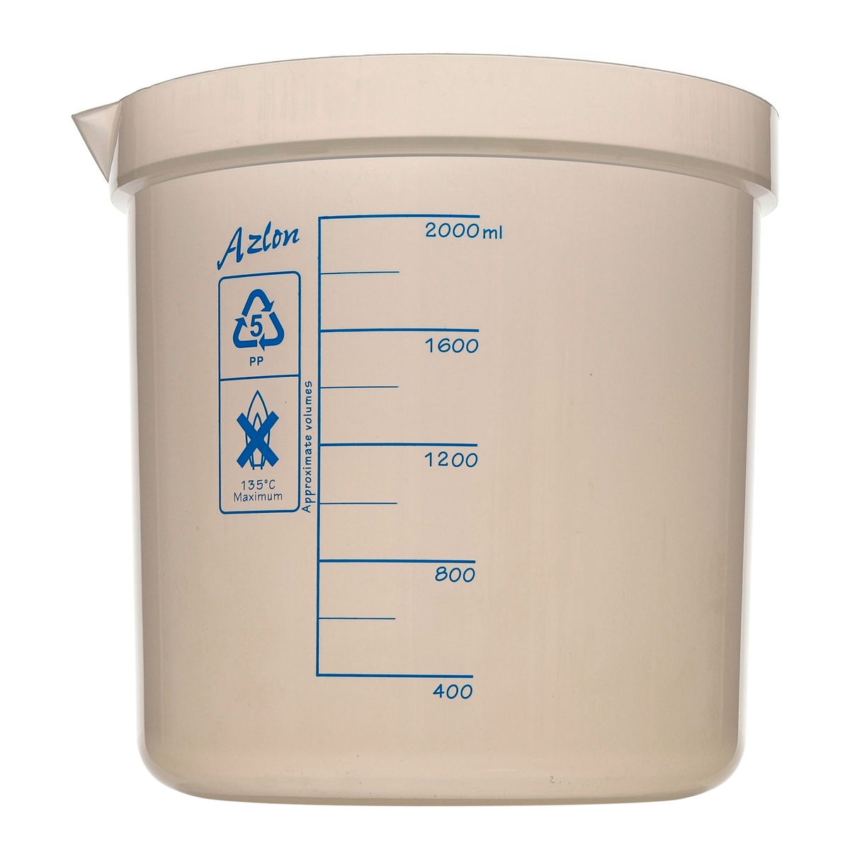 AZLON Plastic Graduated Beaker - 2000ml | B8R03232 | Philip Harris