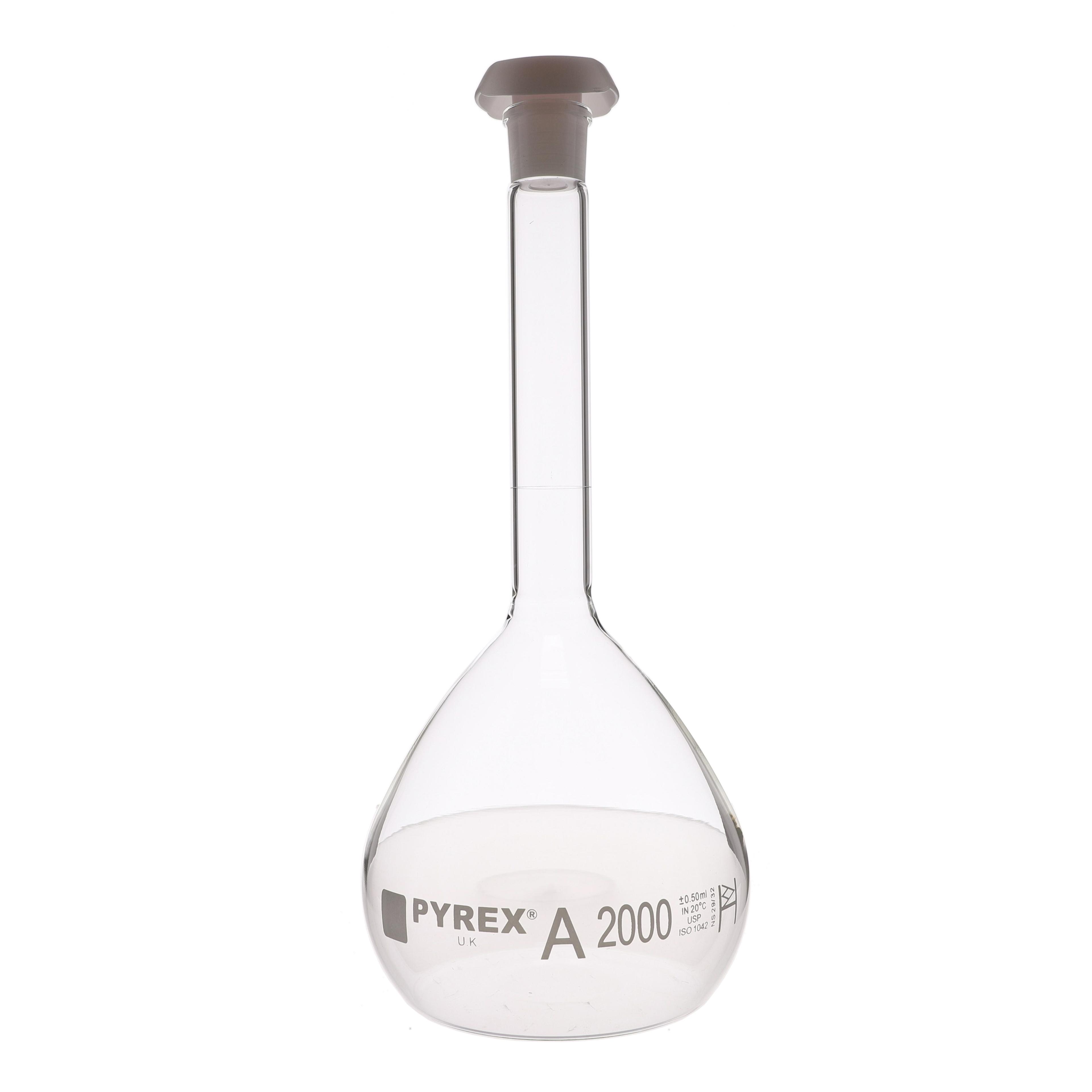 Pyrex Stoppered Volumetric Flask (Class A) - 2000ml