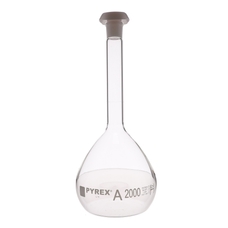 Pyrex® Stoppered Volumetric Flask (Class A): 2000ml