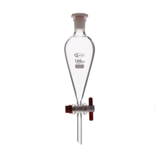 Glass Separating Funnel, Conical Shaped, with Stopper: 100ml