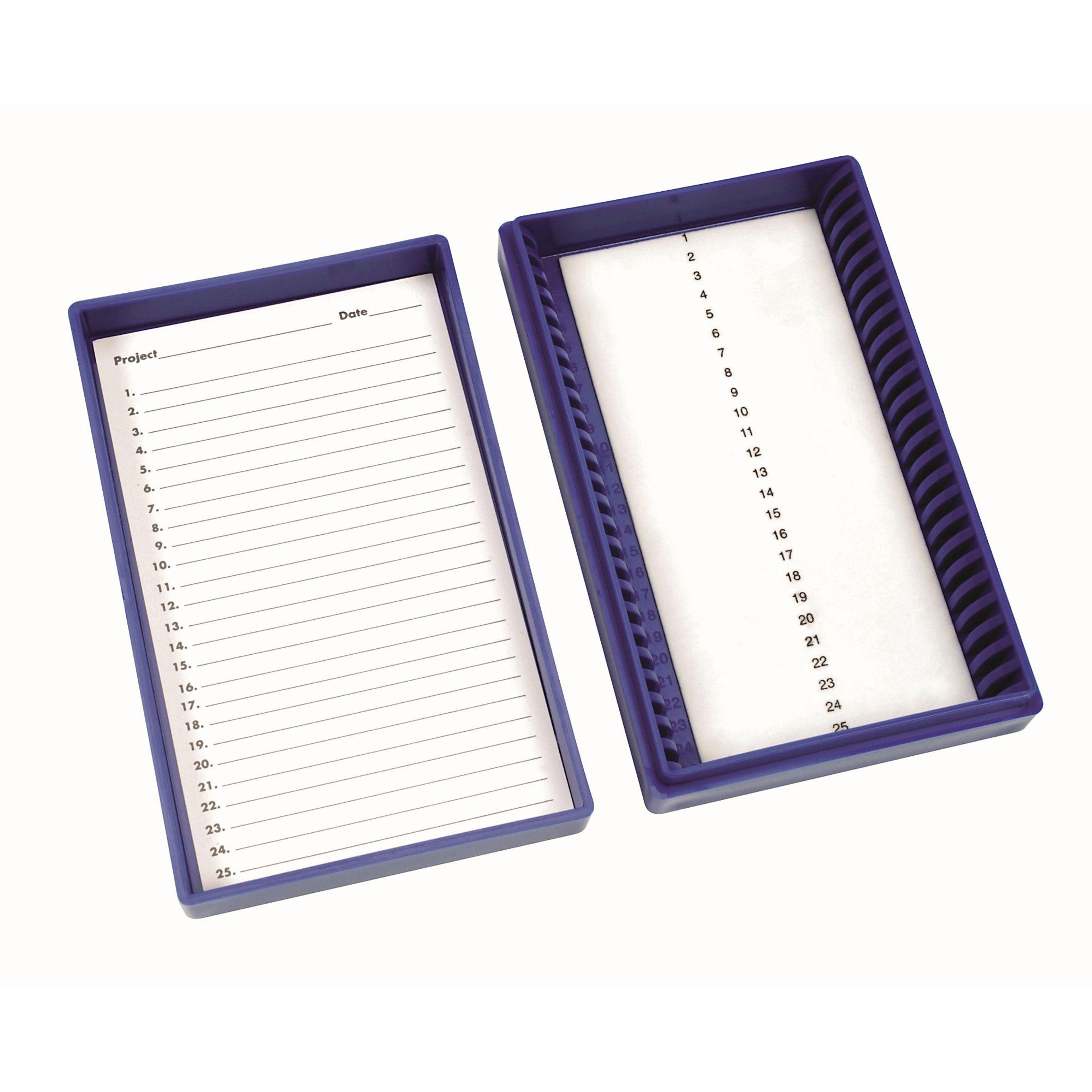 Microscope Slide Storage Box - Plastic - 25 Slide Capacity