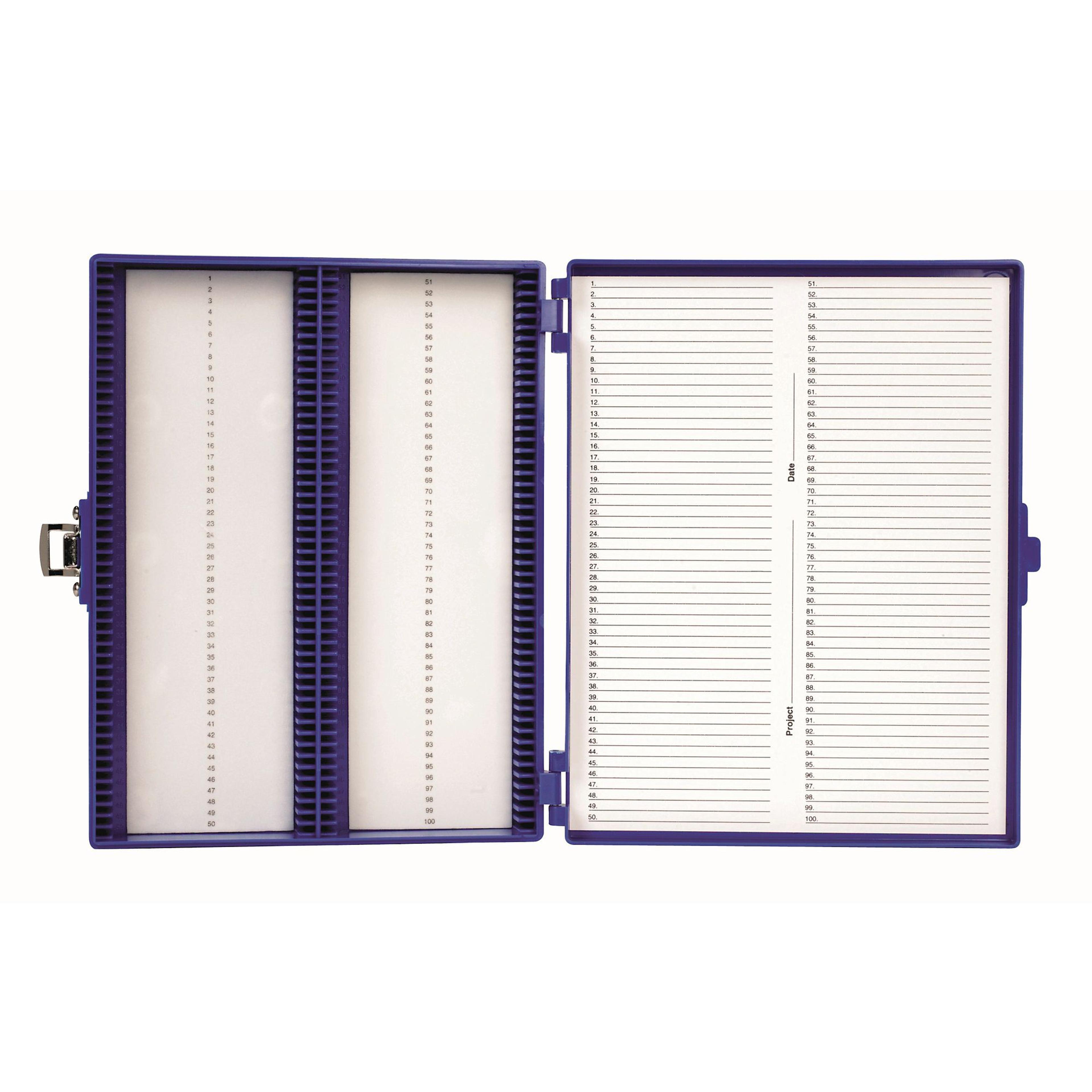 Microscope Slide Storage Box - Plastic - 100 Slide Capacity