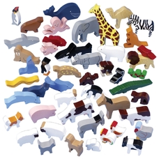 Sri Toys Wooden Animals - Pack of 48