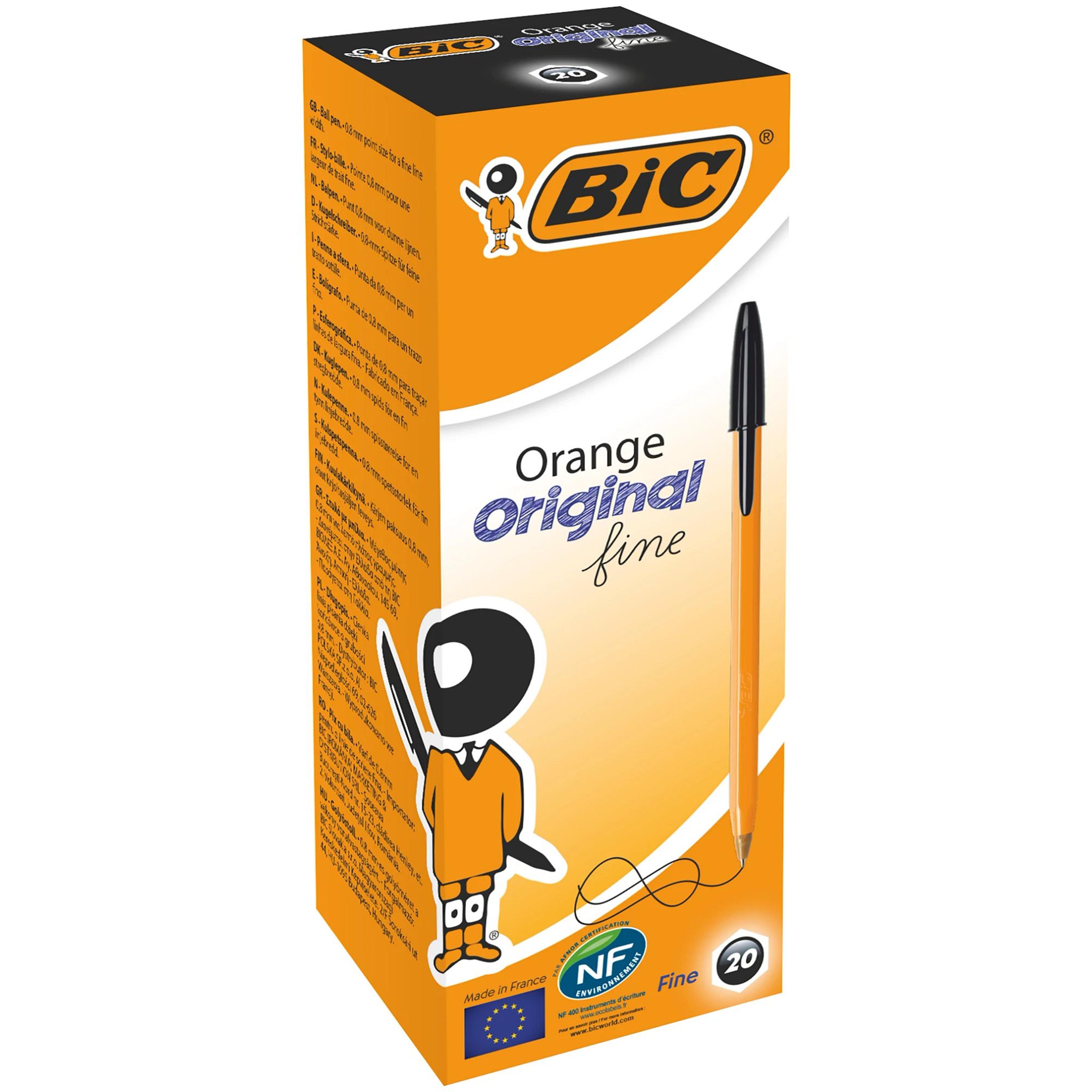 BIC Cristal Fine Ballpoint Pen - 0.8mm Point - Black - Pack of 20