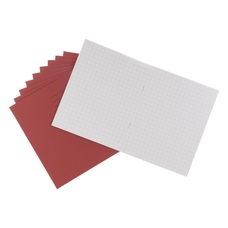 Classmates 9x7" Exercise Book 48 Page, 10mm Squared, Red - Pack of 100