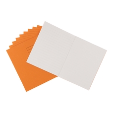 9x7" Exercise Book 48 Page, 12mm Ruled / Plain Alternative, Orange - Pack of 100