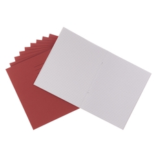 9x7" Exercise Book 80 Page, 5mm Squared, Red - Pack of 100