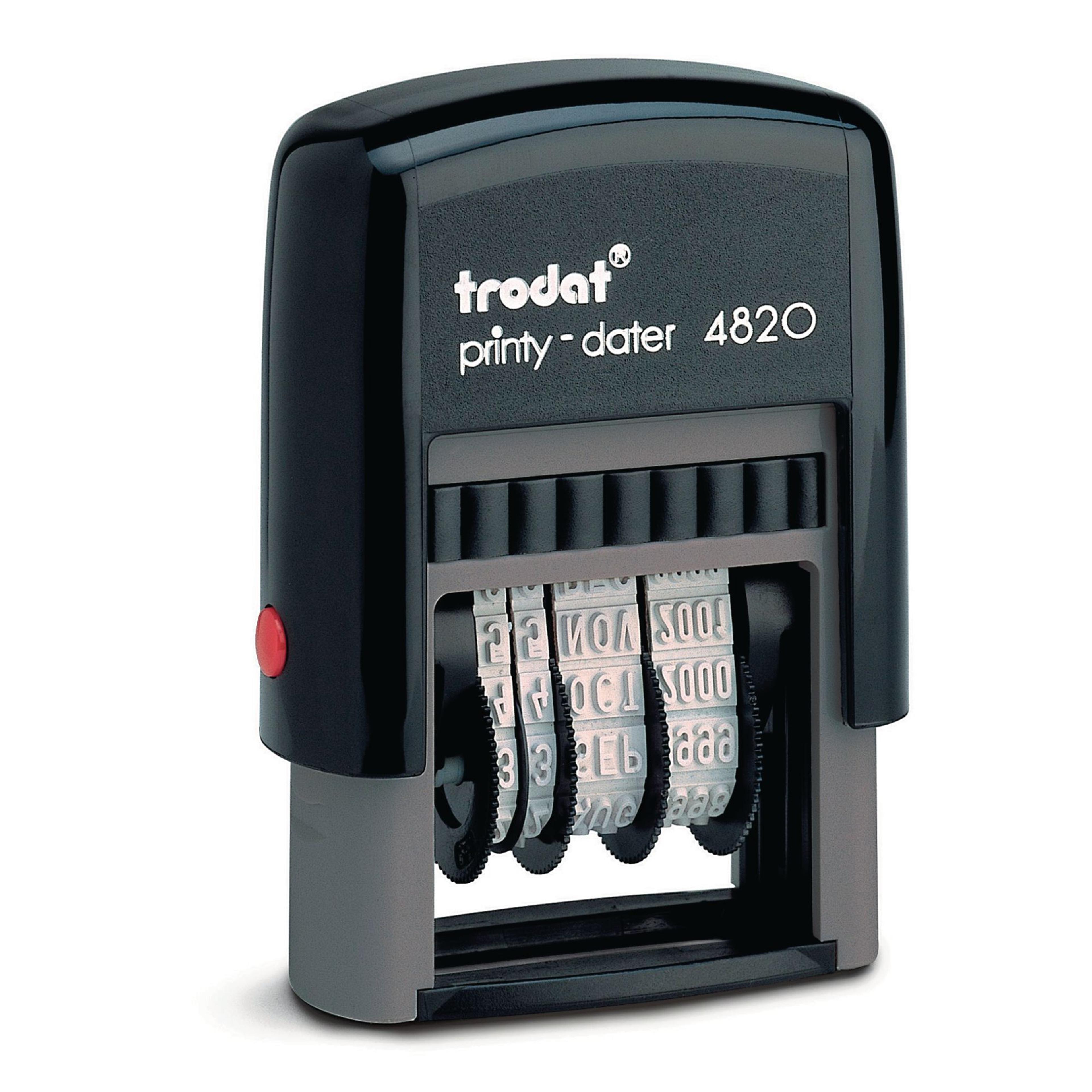 trodat 4820 Line Dater Self-Inking Stamp - Black - Pack of 1
