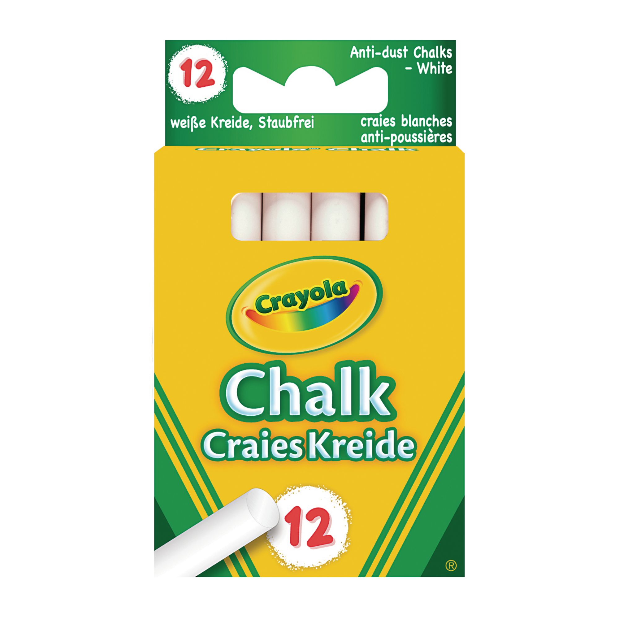 12 Sticks/Box White Nontoxic Anti-Dust Chalk 
