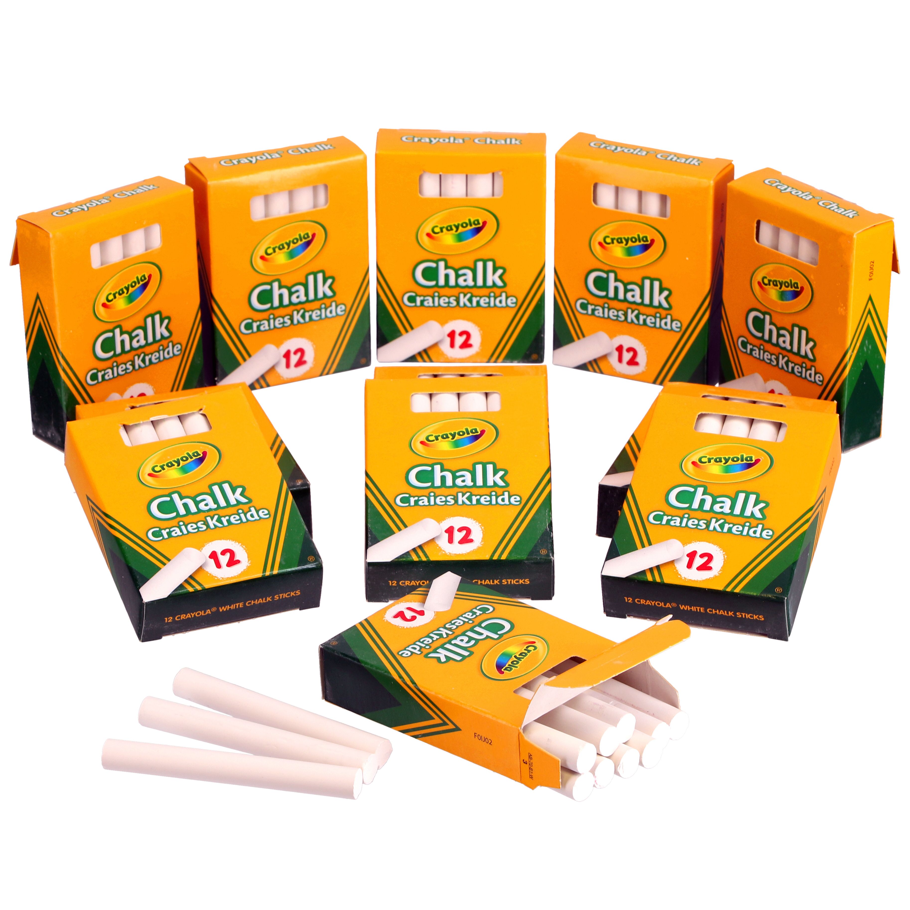 Nontoxic Anti-Dust Chalk 12 Sticks/Box 50-1402 White Pack of 100 