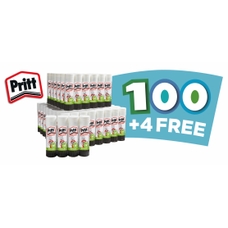 Pritt Glue Stick - 43g - Pack of 100 + 4 FREE