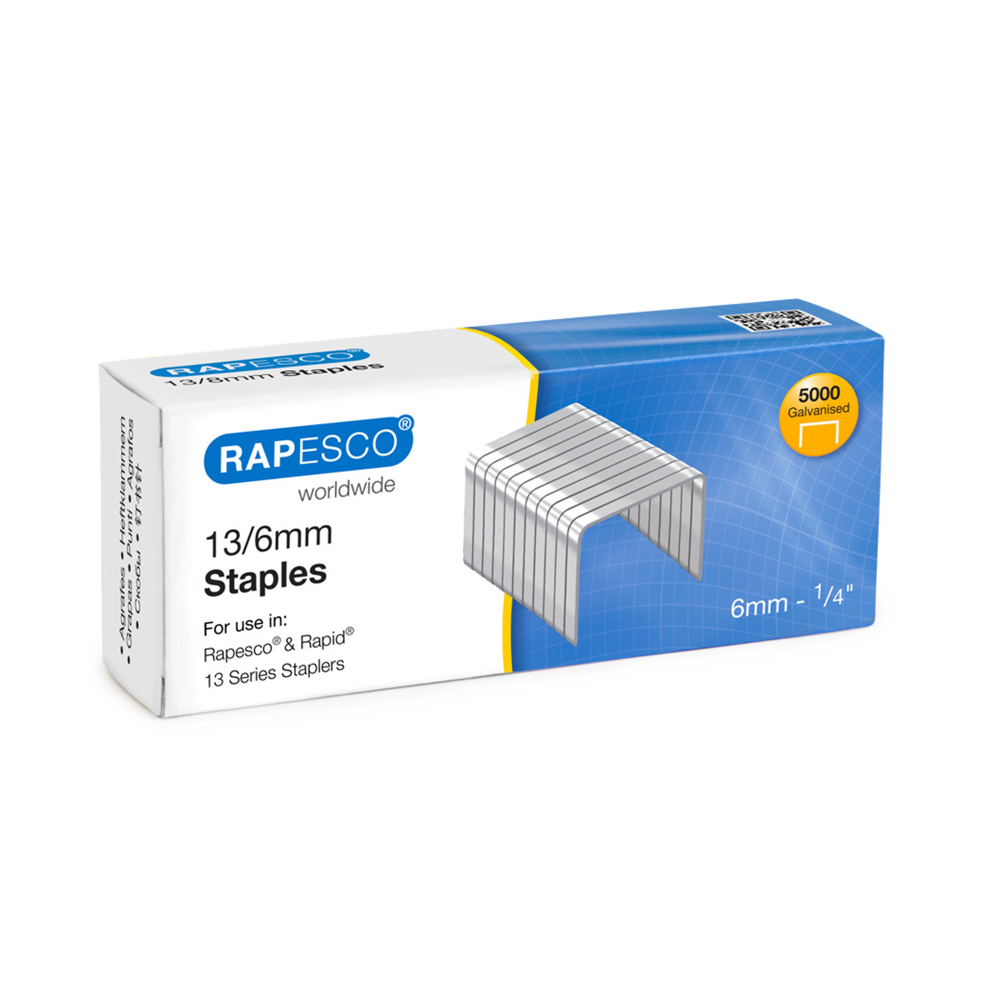 RAPESCO Galvanised Staples 13/6mm- Box of 5000