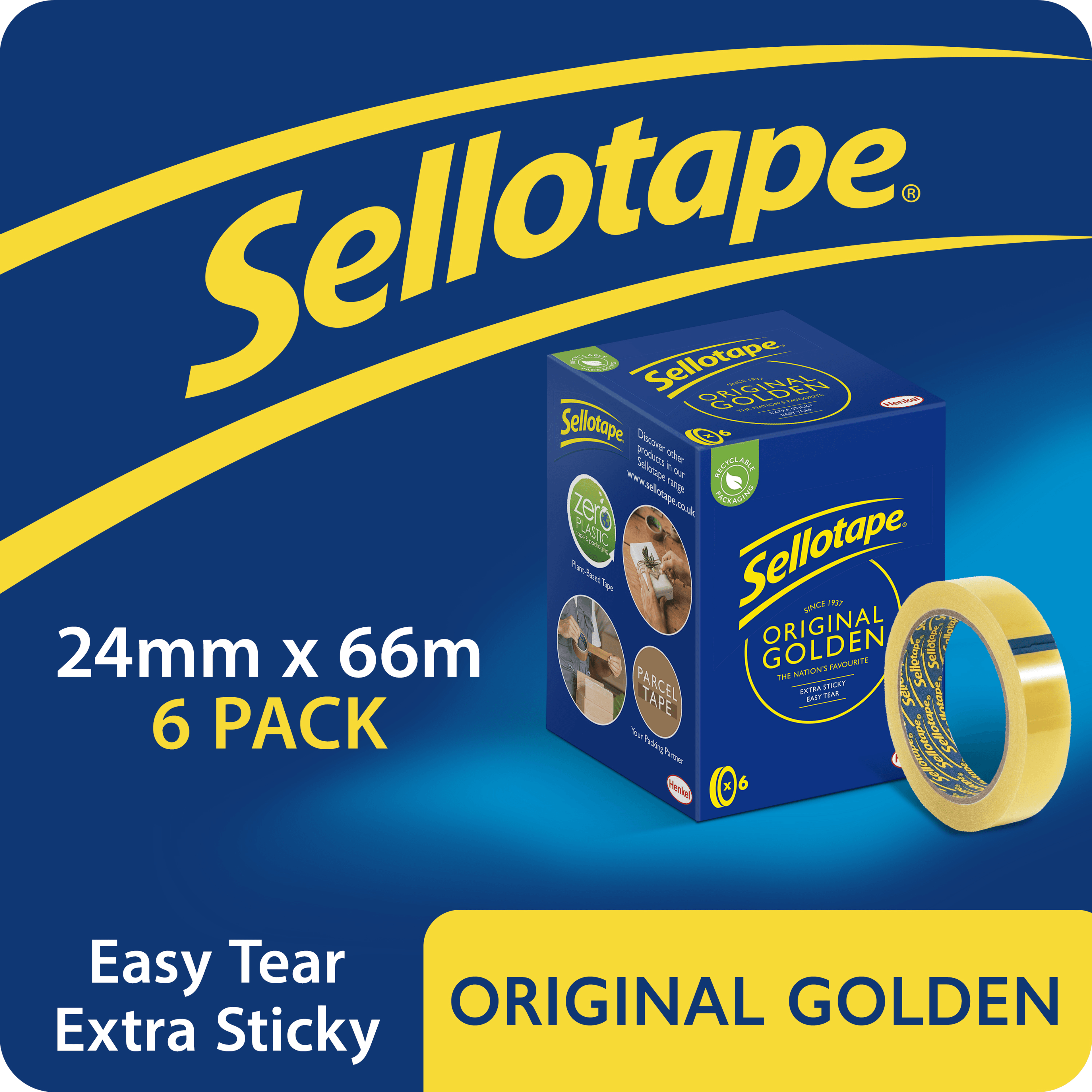 Sellotape Original Tape - 24mm x 66m - Pack of 6