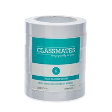Classmates Double Sided Tape - 24mm x 33m - Pack of 6
