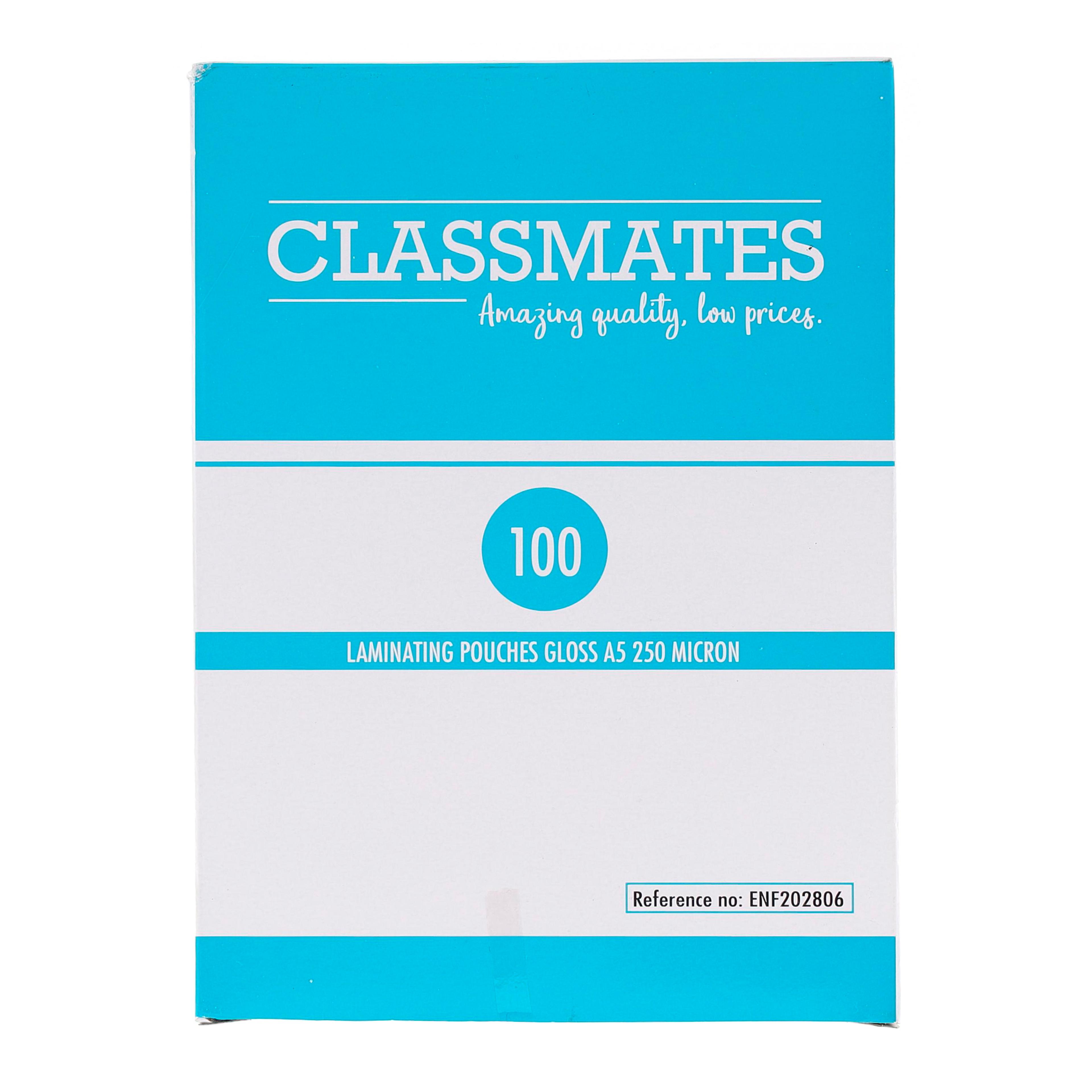 Classmates Gloss Laminating Pouches (250 Micron) - A5 - Box of 100