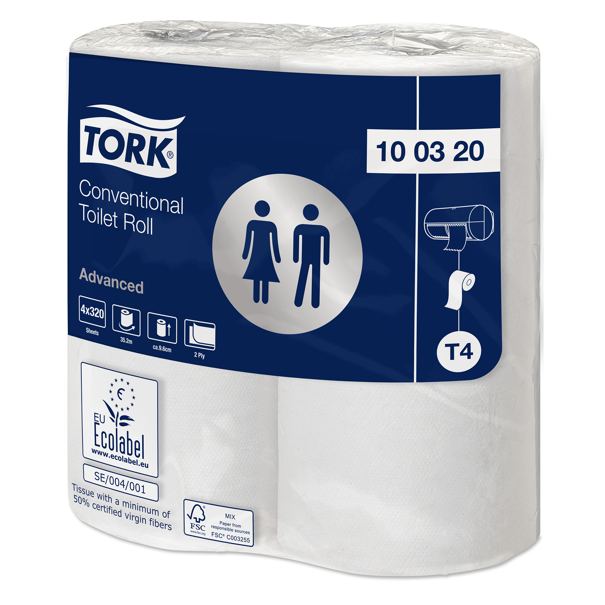 Tork Conv Toilet Roll 2ply 320 Sheet