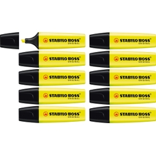 STABILO Boss Original Highlighter - Yellow - Pack of 10