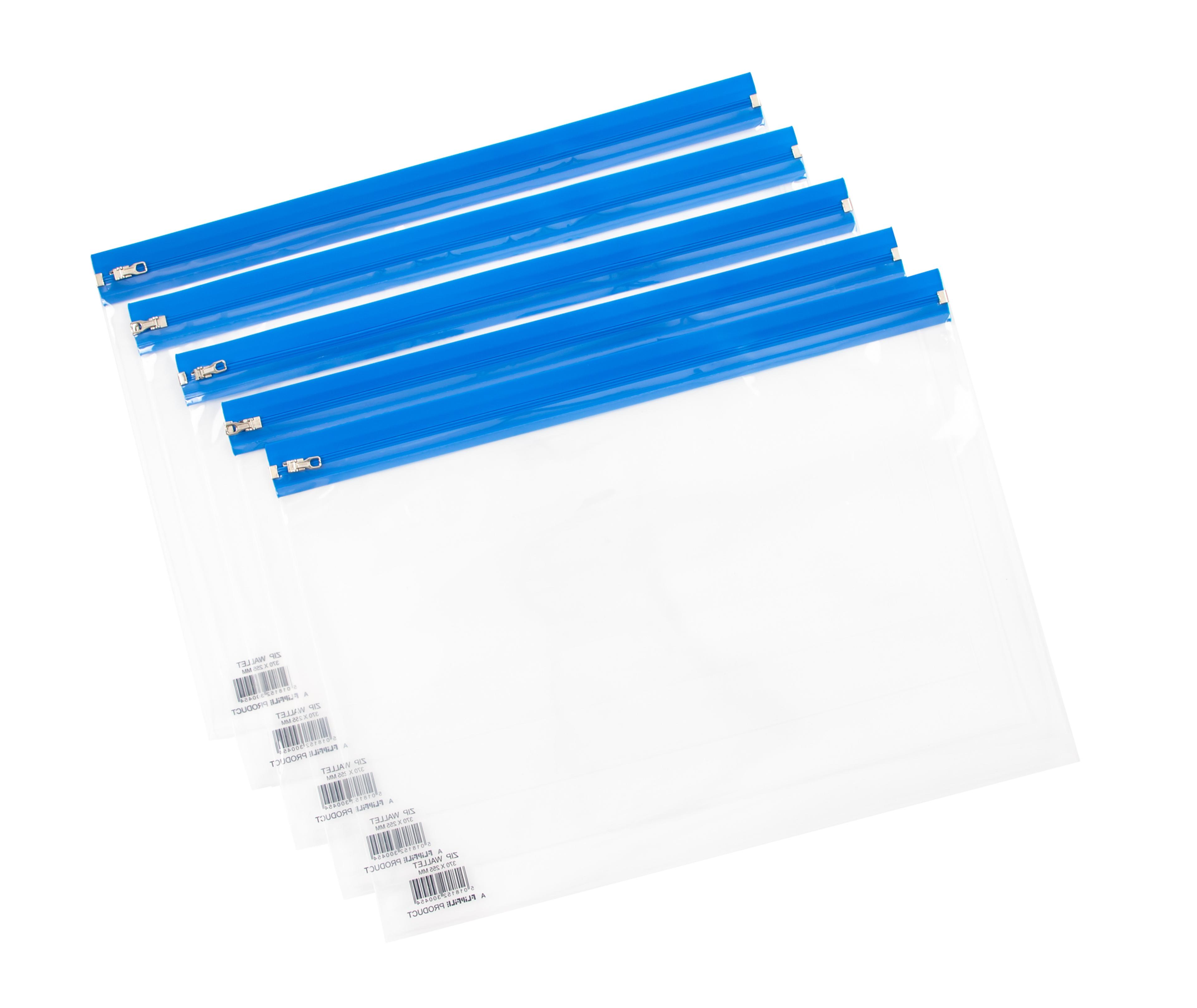 Bulky Zip Wallet A4 - Blue - Pack of 25