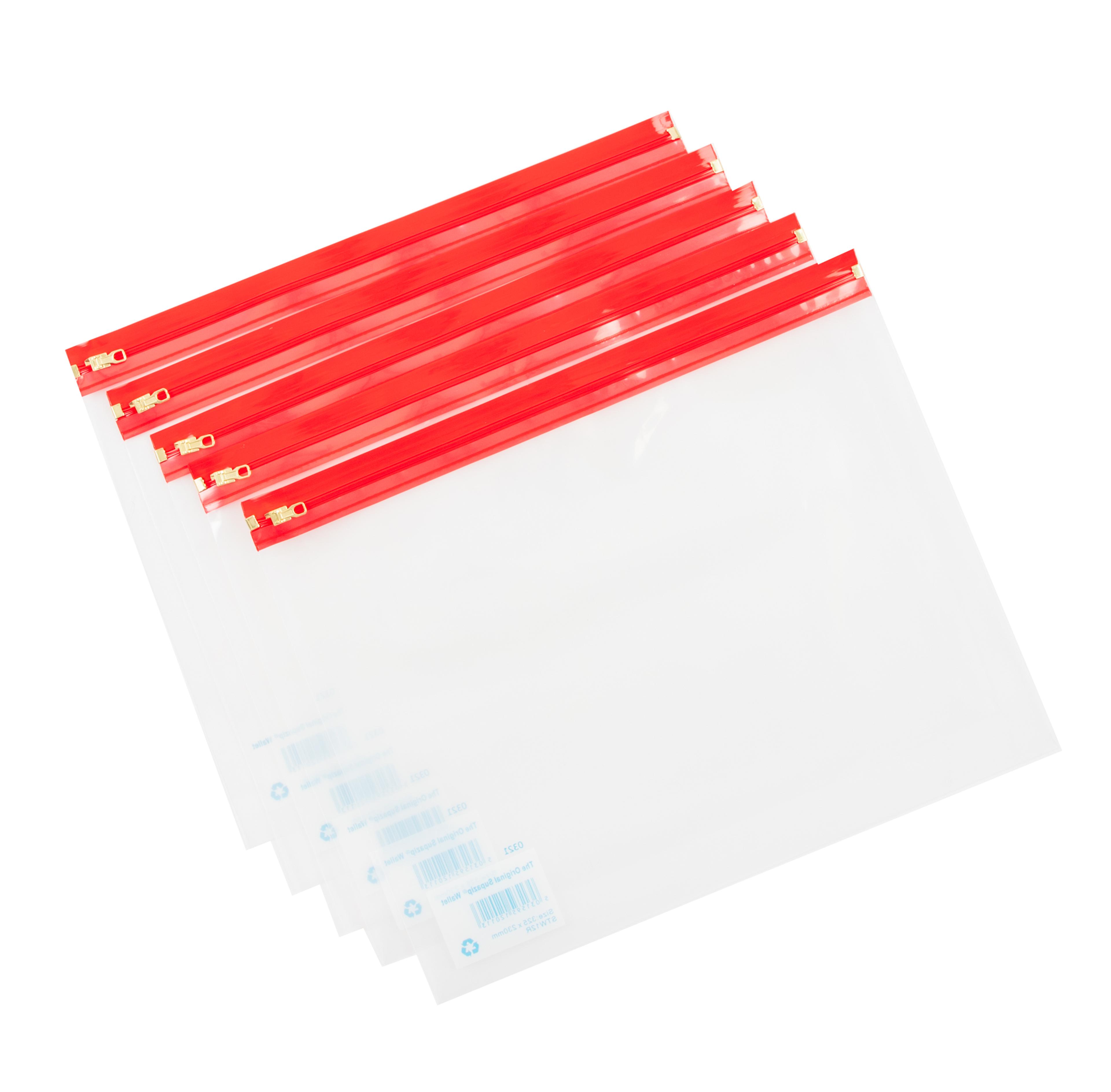 Zip Wallet - A4 - Red - Pack of 25