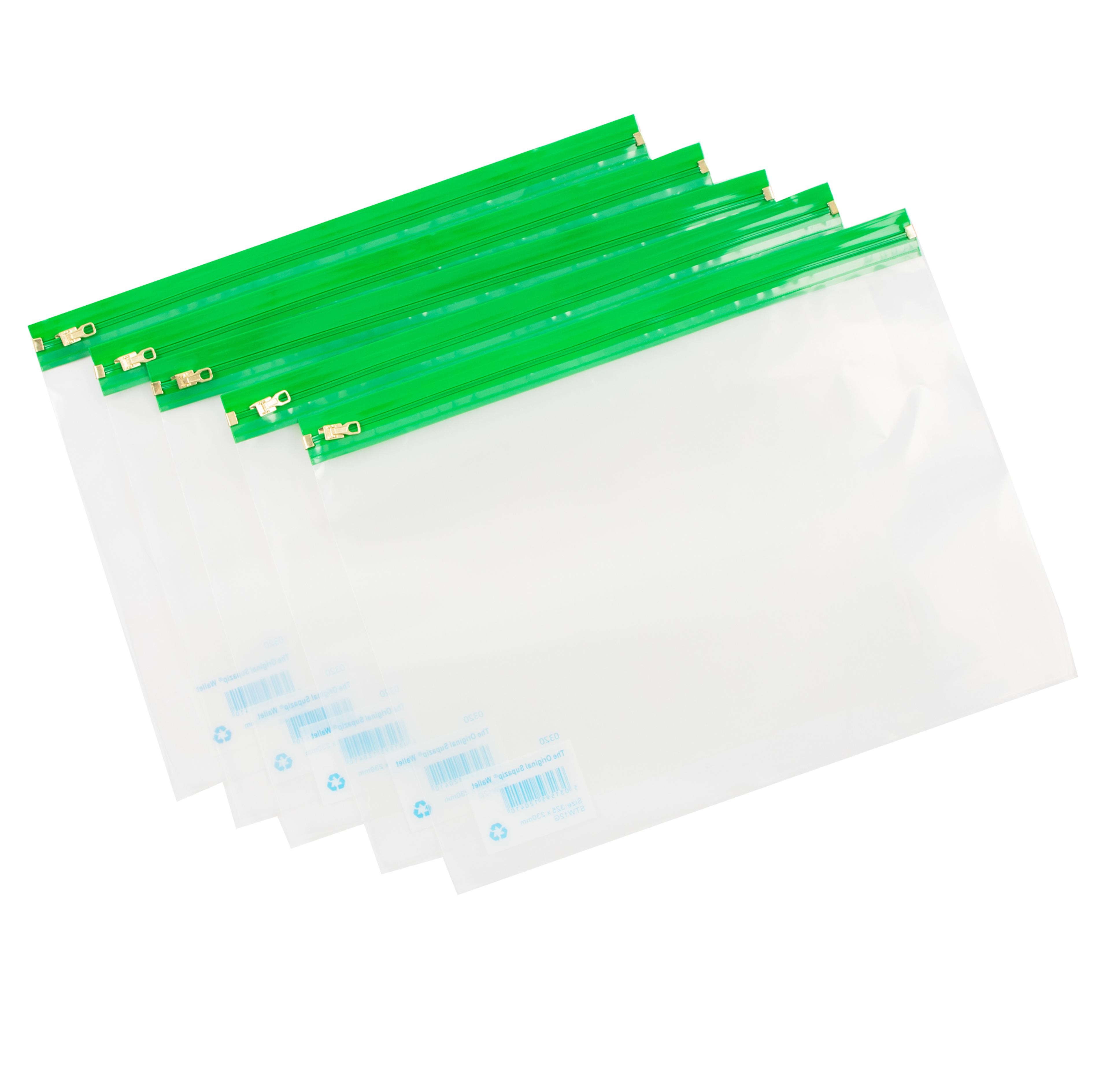 Zip Wallet - A4 - Green - Pack of 25