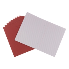 A4 Exercise Book 80 Page, 8mm Ruled With Margin, Red - Pack of 50