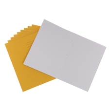 A4 Exercise Book 80 Page, 7mm Squared, Yellow - Pack of 50