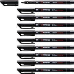STABILO OHP Permanent Marker Pens - Medium Bullet Tip - Black - Pack of 10