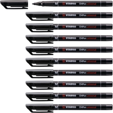 STABILO OHP Marker Pens - Black - Bullet Tip - Pack of 10