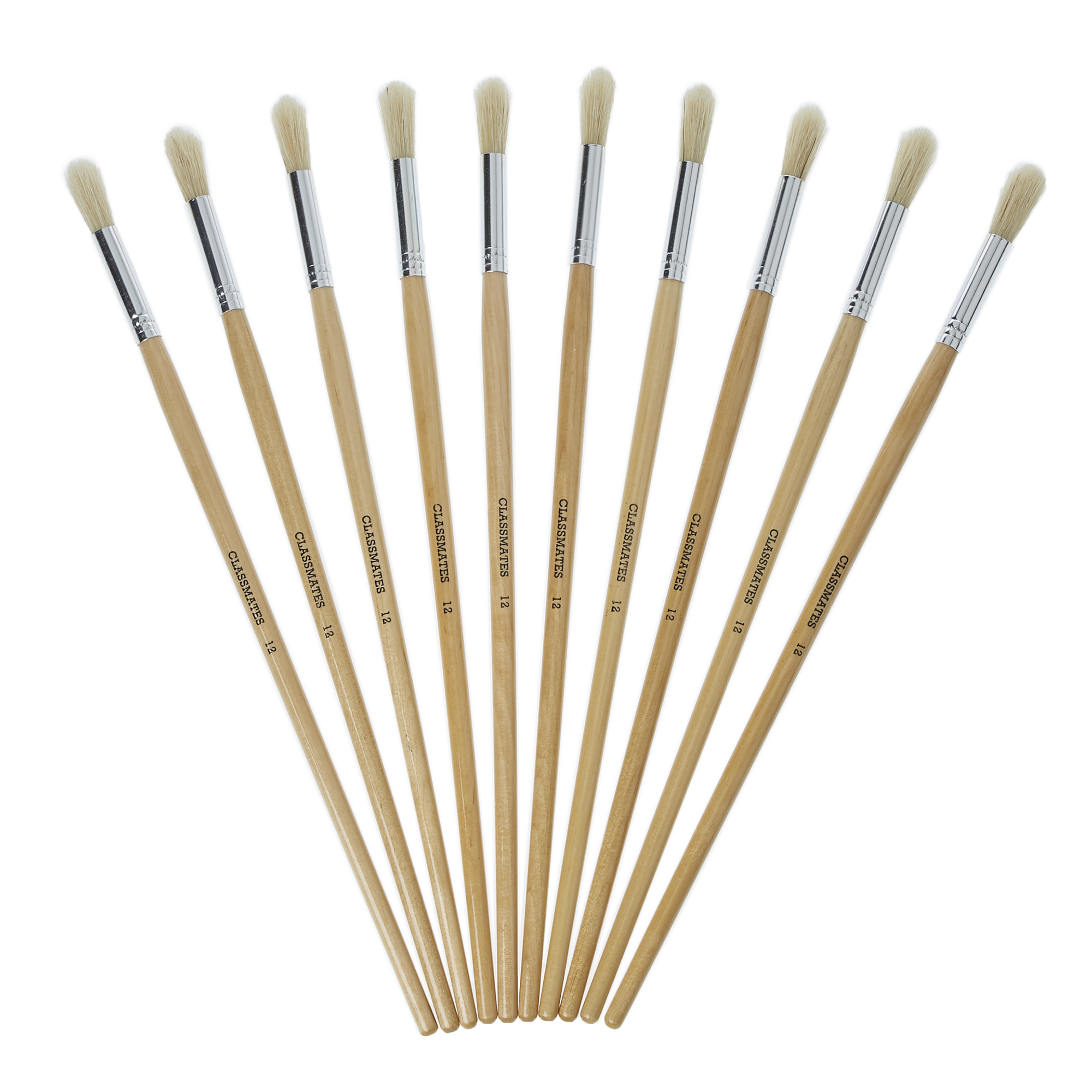 HE212062 - Classmates Long Round Paint Brushes - Size 12 - Pack of 10 ...