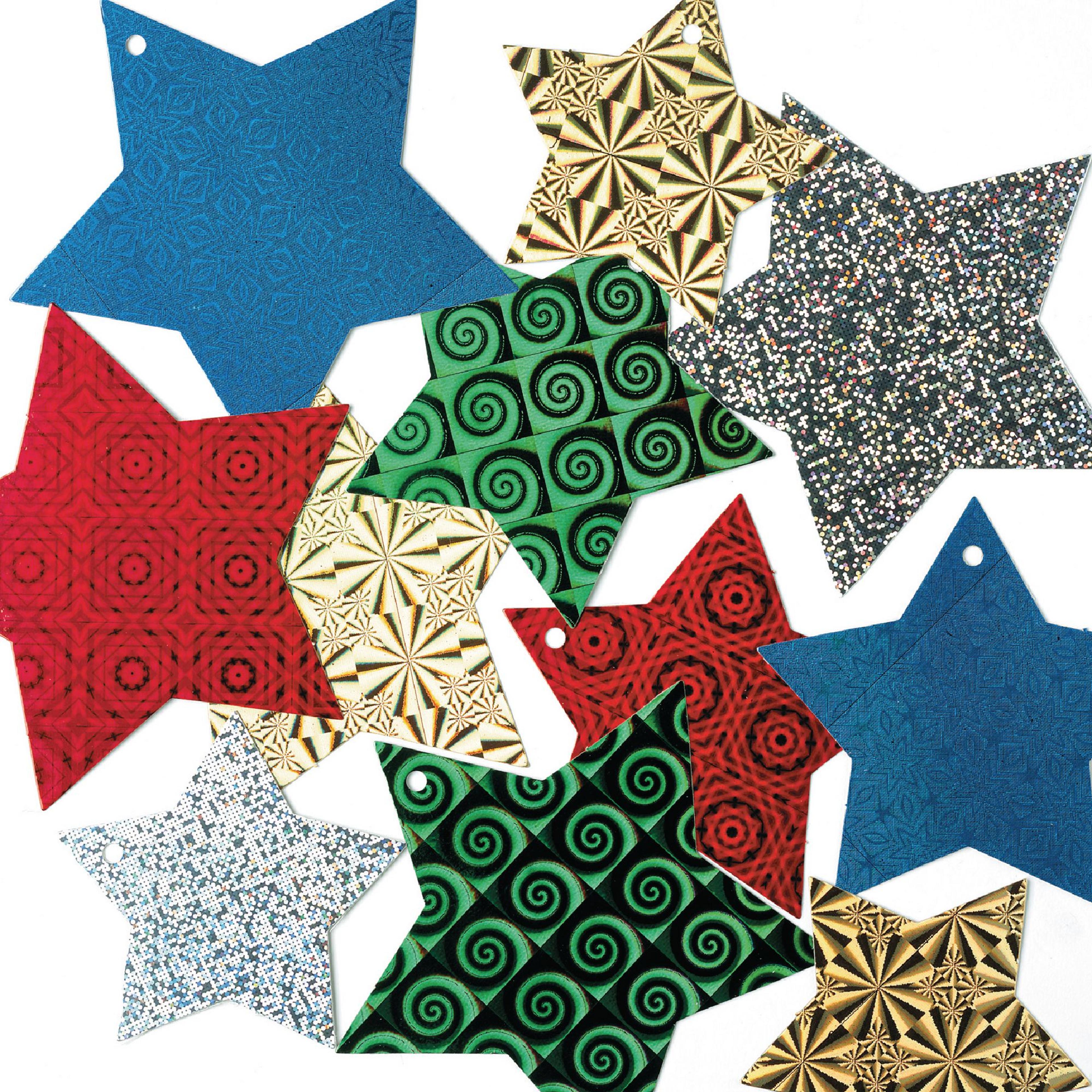 Holographic Star Shapes - Pack of 40