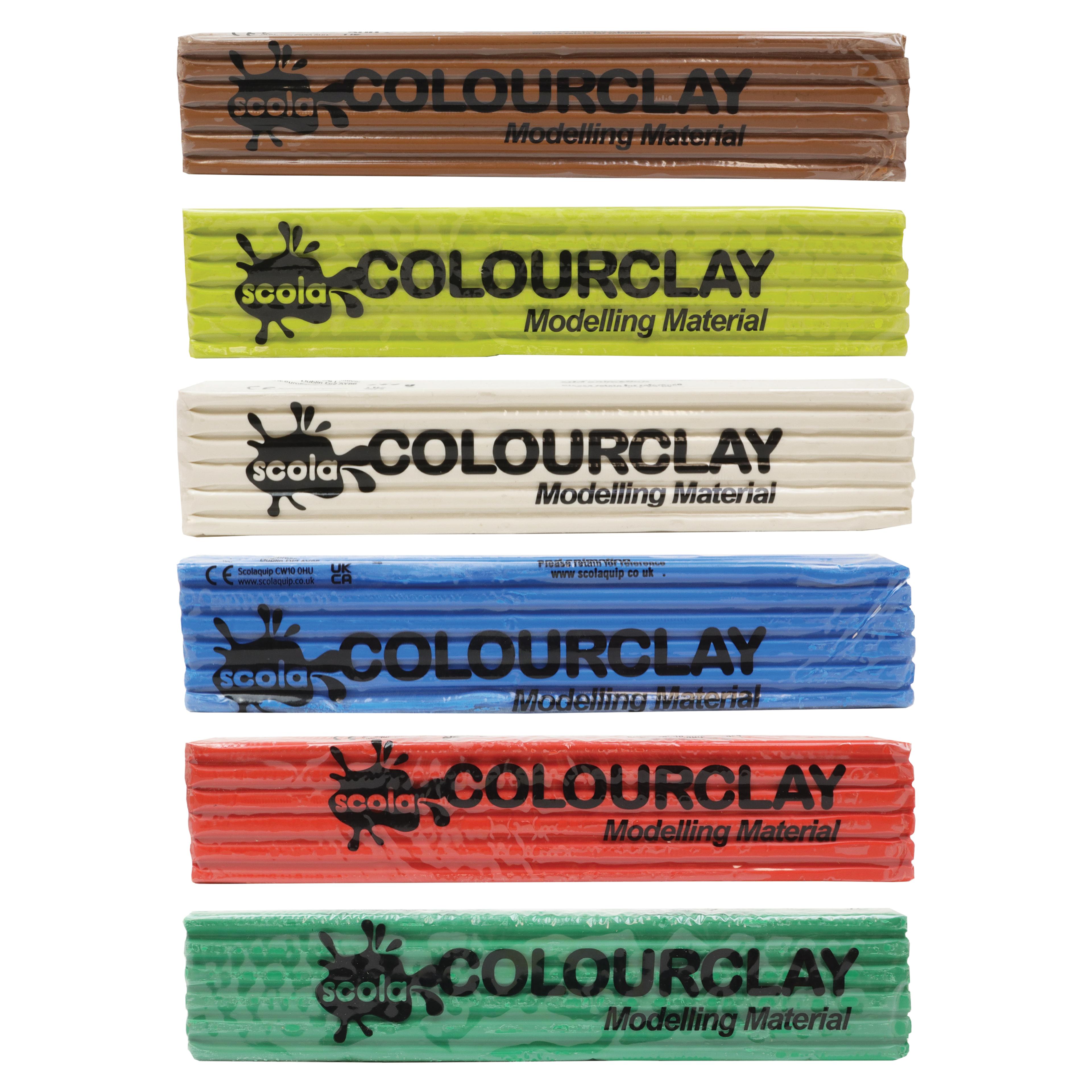 Scola Colour Clay - 500g - Assorted Colours - Pack of 6