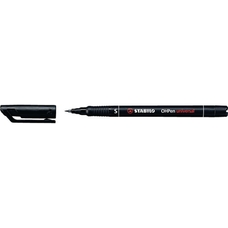 Stabilo OHP Marker Pens Black, Superfine Tip - Pack of 10