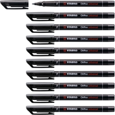 STABILO OHP Marker Pens - Black - Fine Tip - Pack of 10