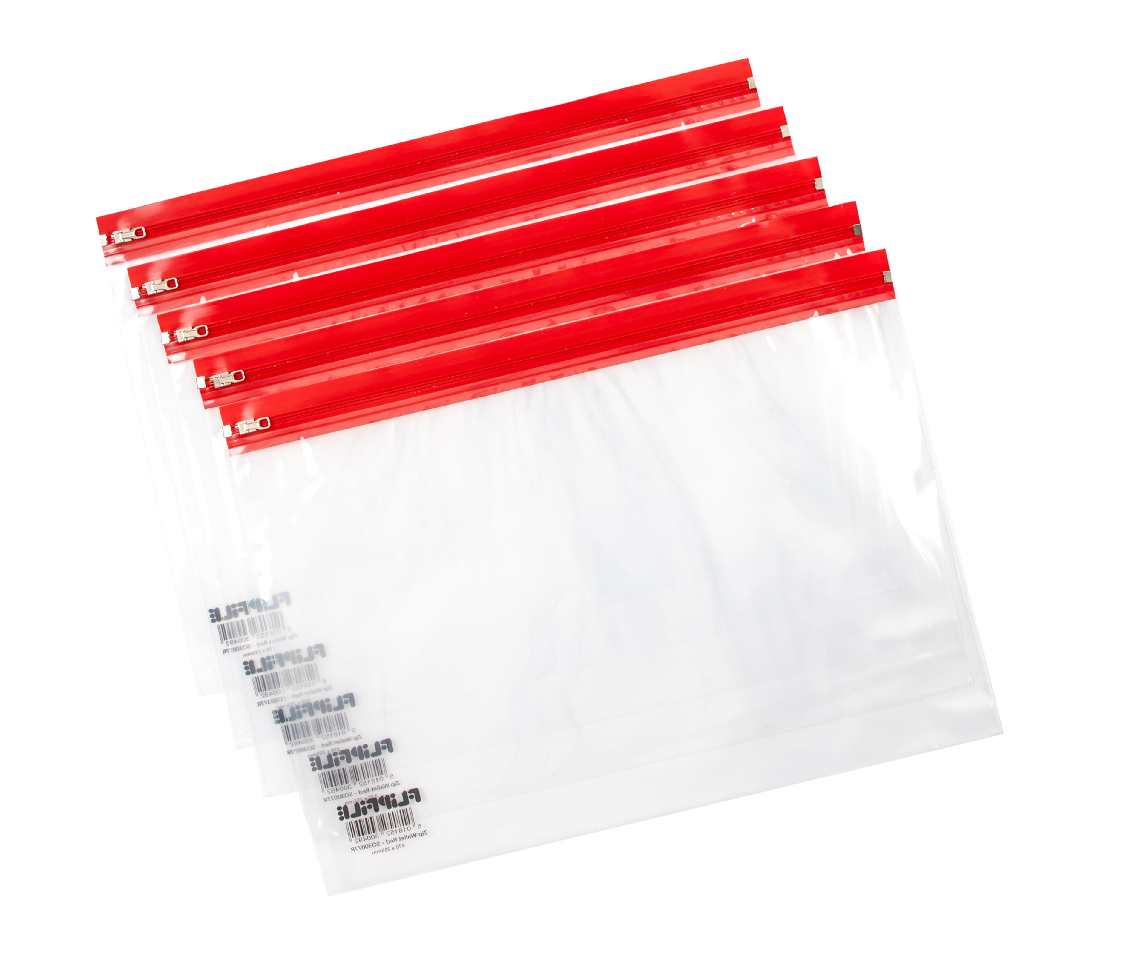 Bulky Zip Wallet - A4 - Red - Pack of 25